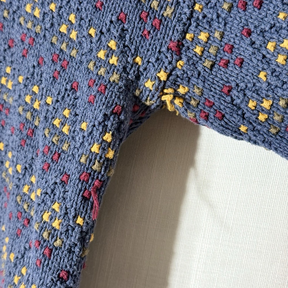 Vintage American Eagle Knit Sweater Mens XL Blue Fair Isle Pattern Crewneck - Picture 5 of 6